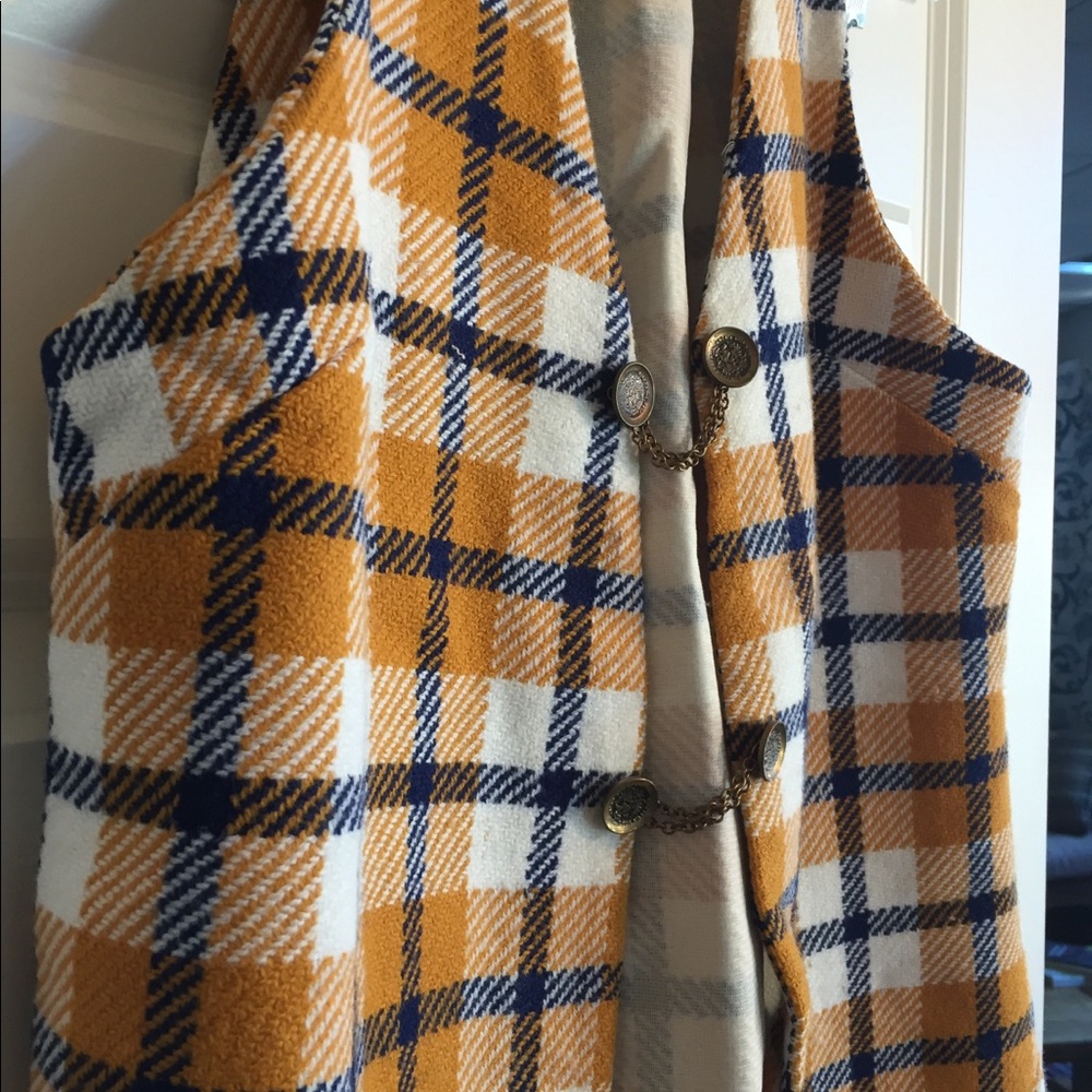 Vintage button chain vest dress